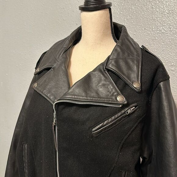 Harley Davidson women’s bomber wool leather jacket size L - Picture 3 of 12